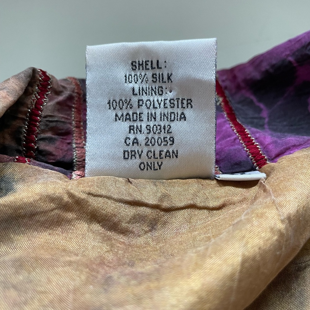 Parsley Sage Silk Patchwork Jacket Button Front A… - image 3